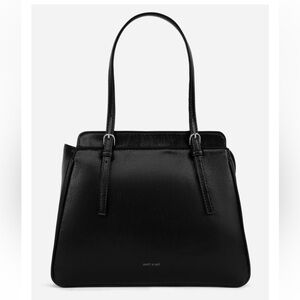 Matt & Nat May Satchel Bag Purse Black Vegan Faux Leather Lightweight